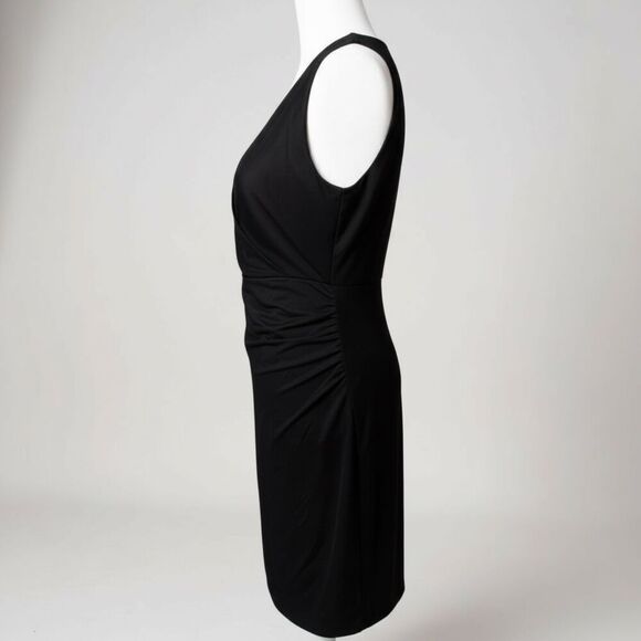Elegant Boston Proper Cross-Front Dress in Jet Black, Size Small - Picture 2 of 4